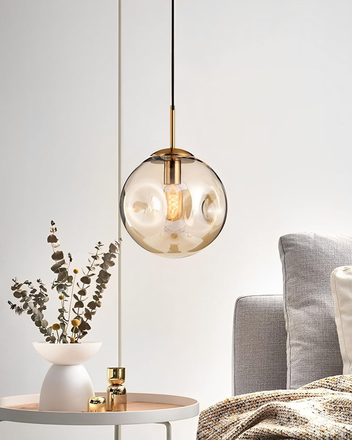 Luminara Bernsteinfarbenes Glas-Deckenpendel | Orntli
