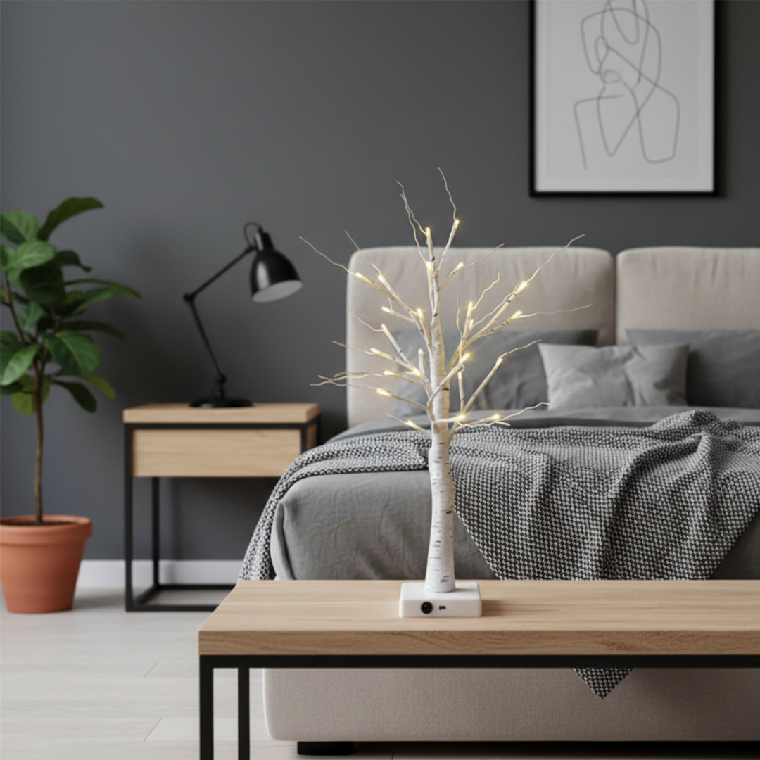 Birketræ LED Dekorationslys til Hygge Indendørs Stemning