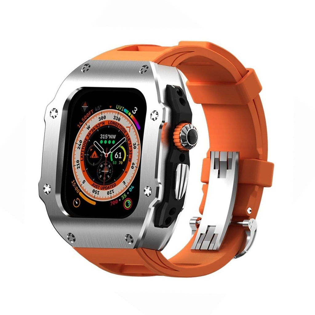RM Vanguard-serien - Fluororubberrem Rustfrit stål urkasse til Apple Watch Ultra