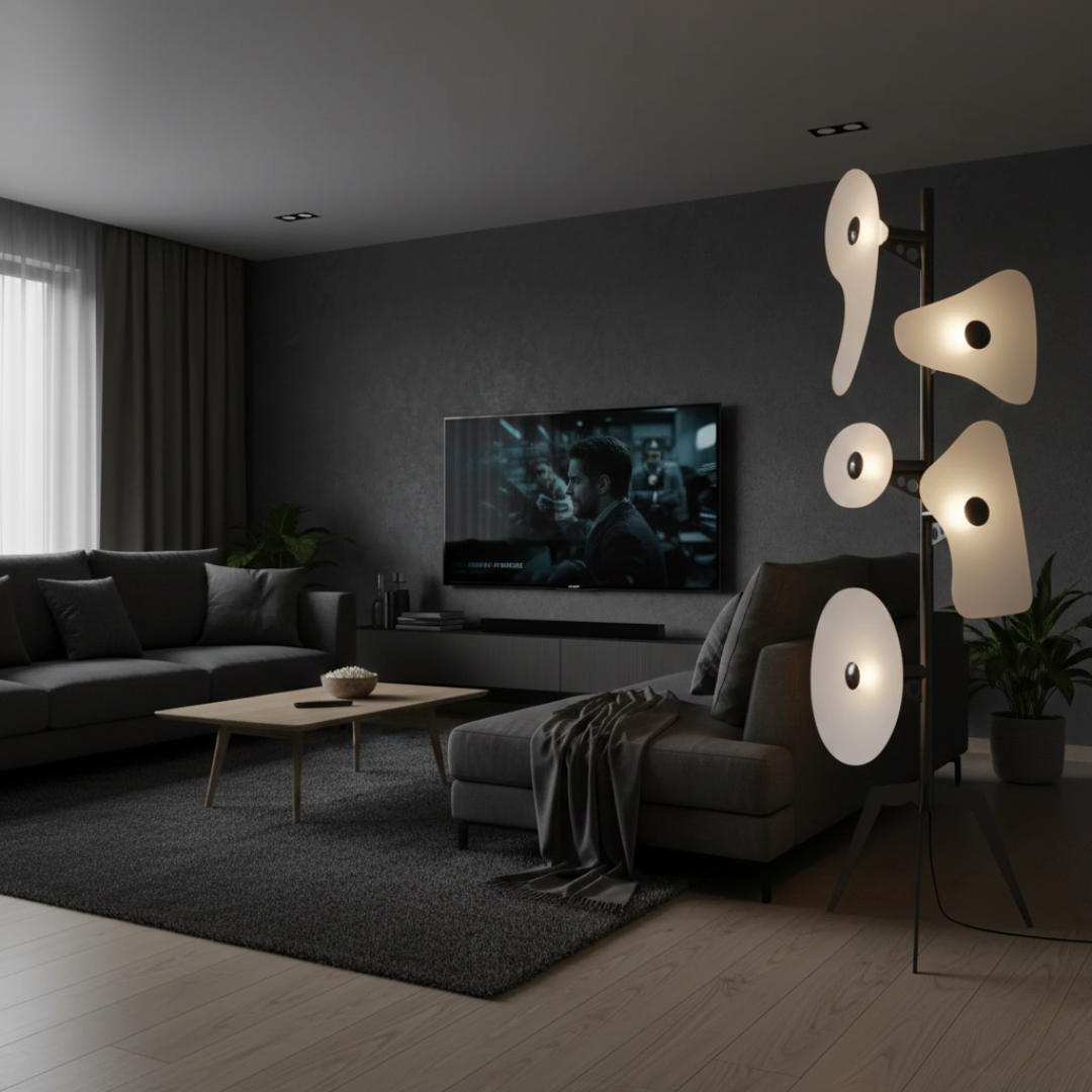 LED Floor Light With Color Changing Ambience For Modern Living Rooms