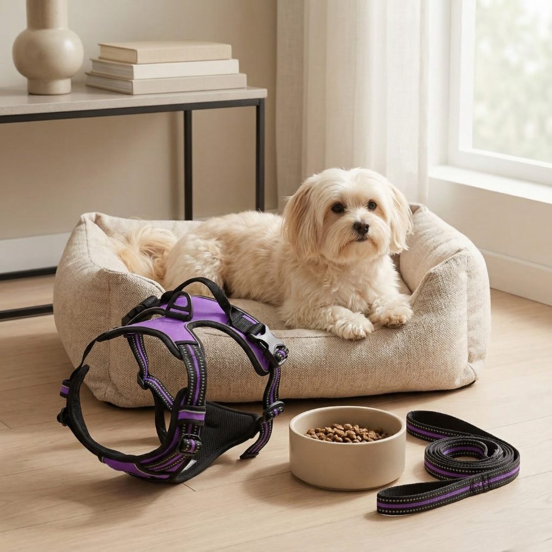 Harness and Collar Set for Small to Medium Dogs and Puppies
