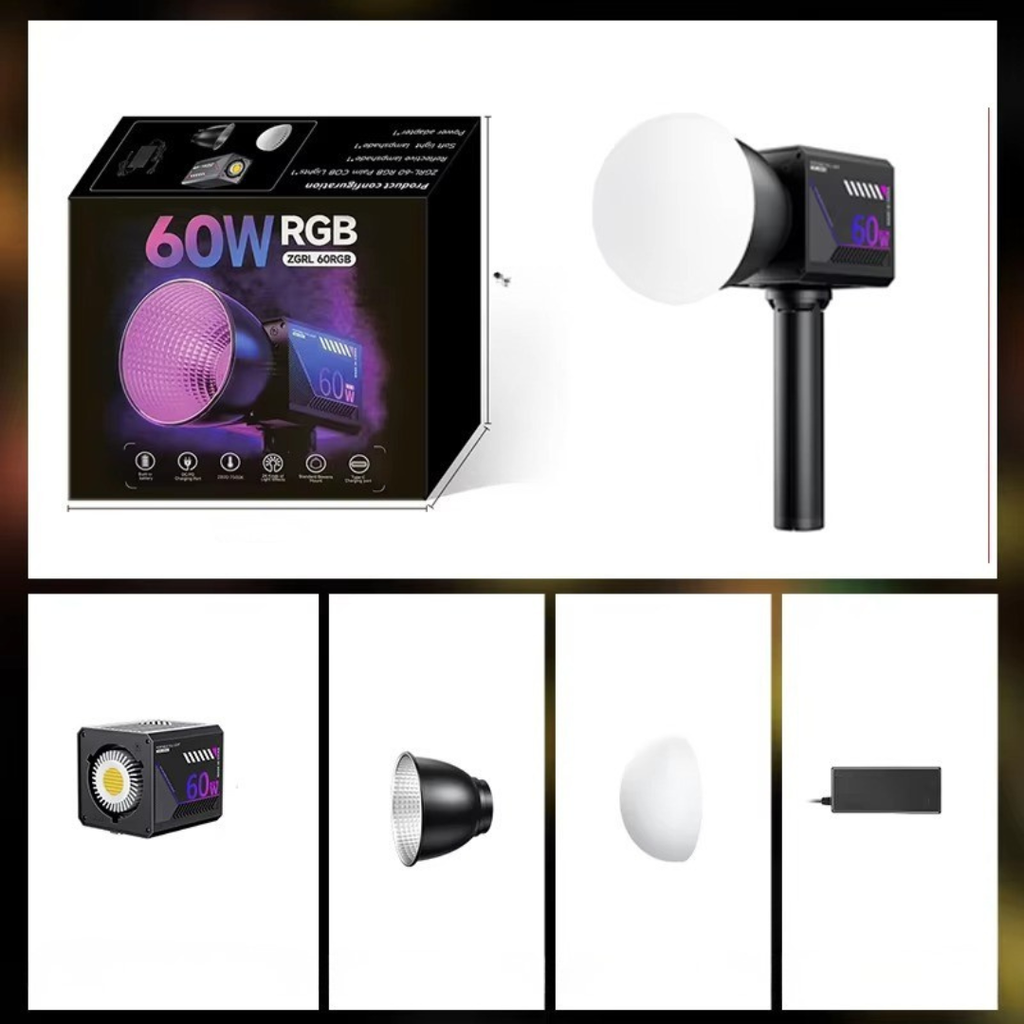 Kompakt RGB-lys til video og streaming på farten