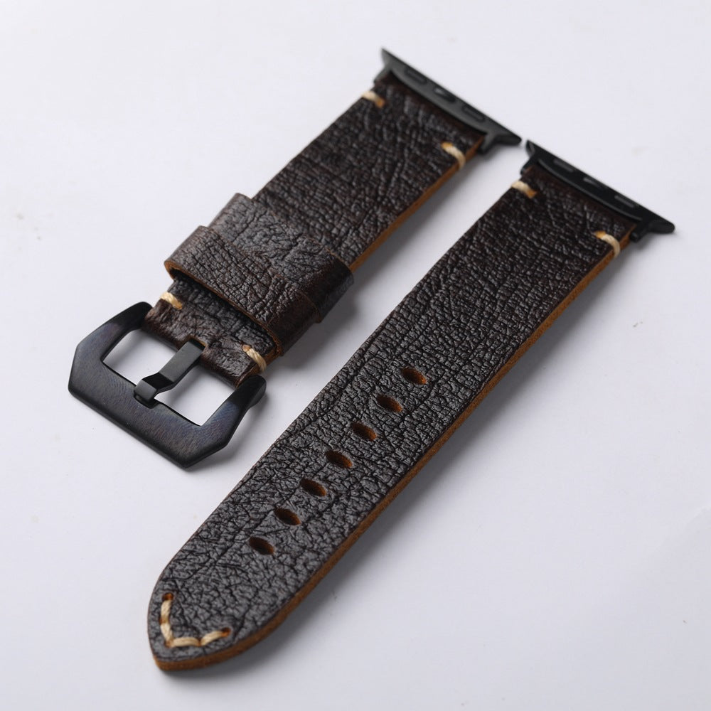 Klassisk Horween Læderrem til Apple Watch i Vintage Stil