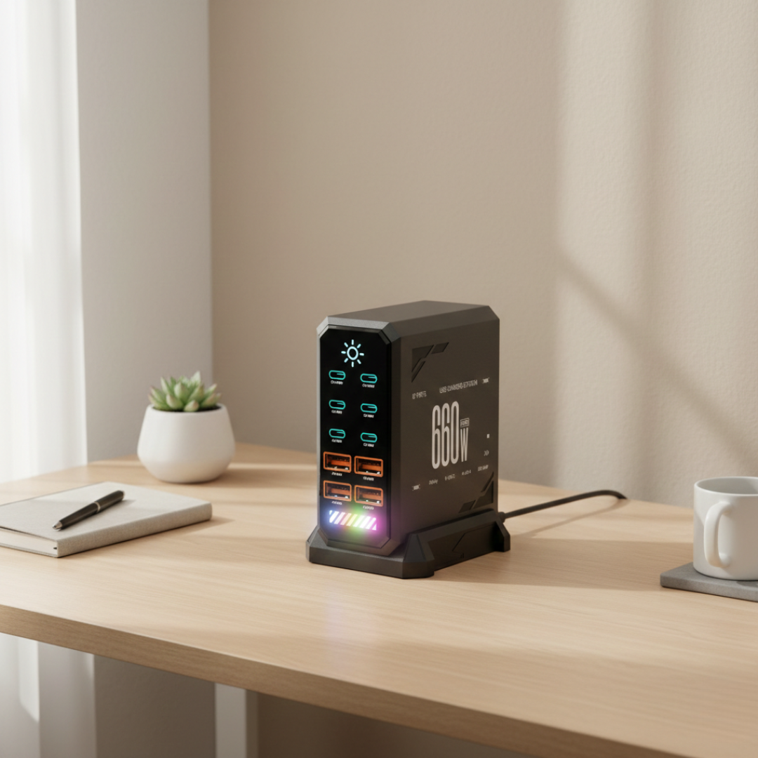 10-Port USB-C Charger Station For Fast Multi-Device Charging