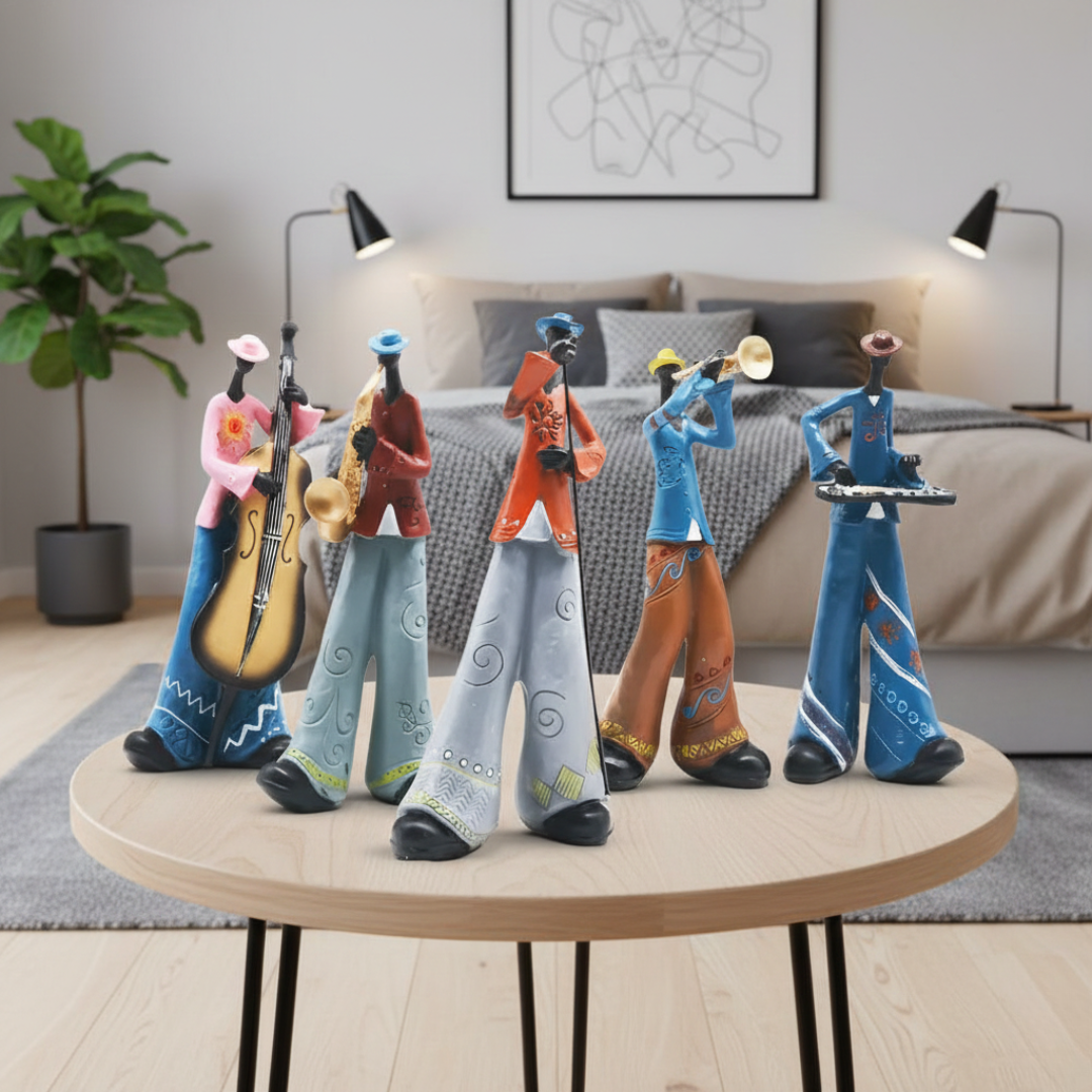 Jazz Musical Band Resin Figurine Elegant Art Sculpture For Music Lovers
