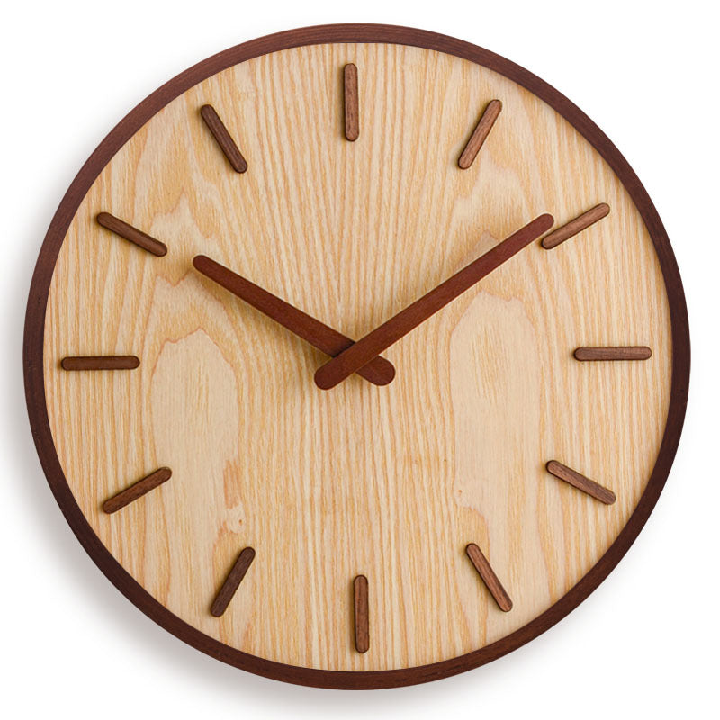 Horloge à piles en bois de noyer massif pour salon