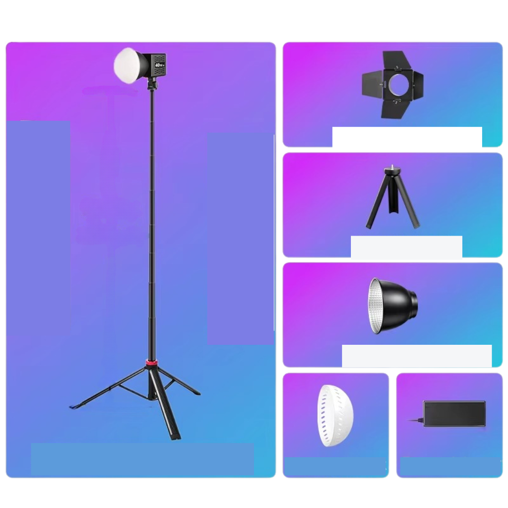Kompakt RGB-lys til video og streaming på farten