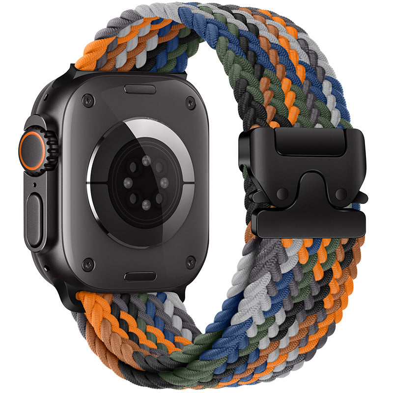 Nylon Braided Watch Band With Parachute Buckle For Apple Watch