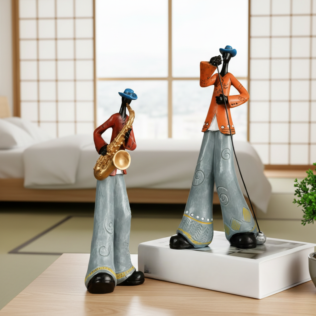 Jazz Musical Band Resin Figurine Elegant Art Sculpture For Music Lovers