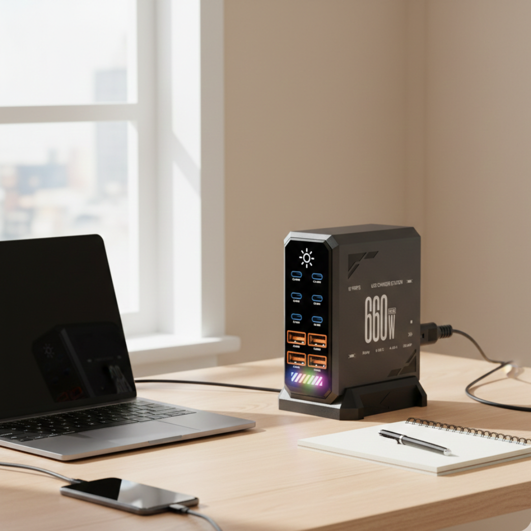 10-Port USB-C Charger Station For Fast Multi-Device Charging