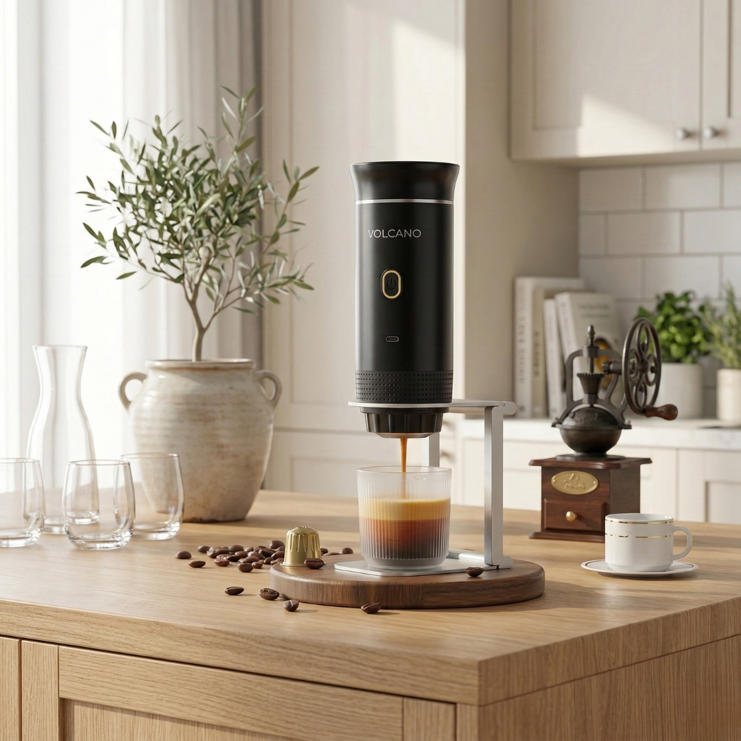 Kompaktní přenosný kávovar na espresso se třemi funkcemi pro domácí použití i cestování