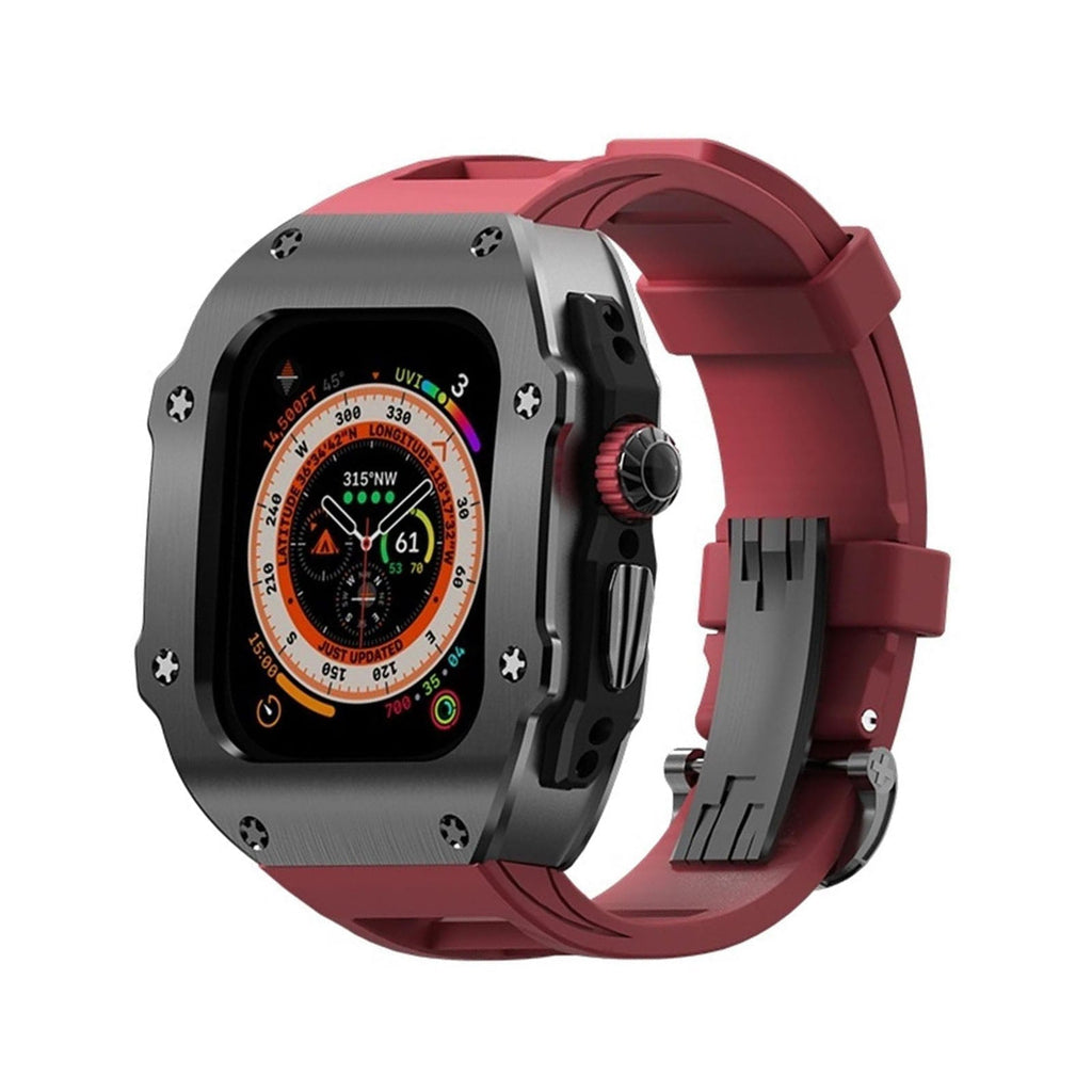 RM Vanguard-serien - Fluororubberrem Rustfrit stål urkasse til Apple Watch Ultra