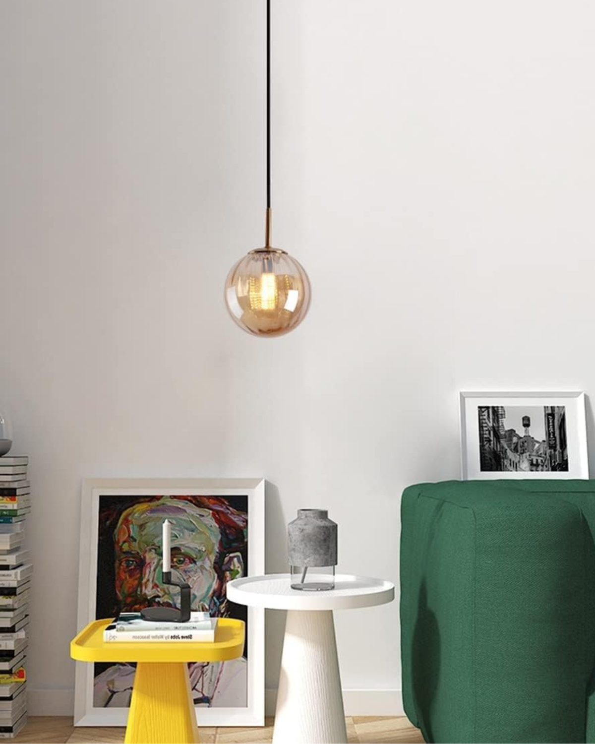 Luminara Bernsteinfarbenes Glas-Deckenpendel | Orntli