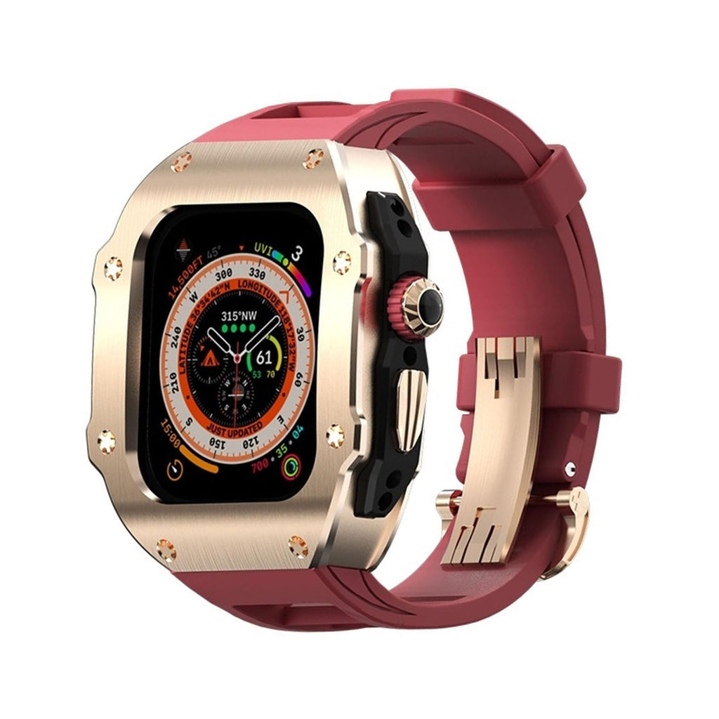 RM Vanguard-serien - Fluororubberrem Rustfrit stål urkasse til Apple Watch Ultra