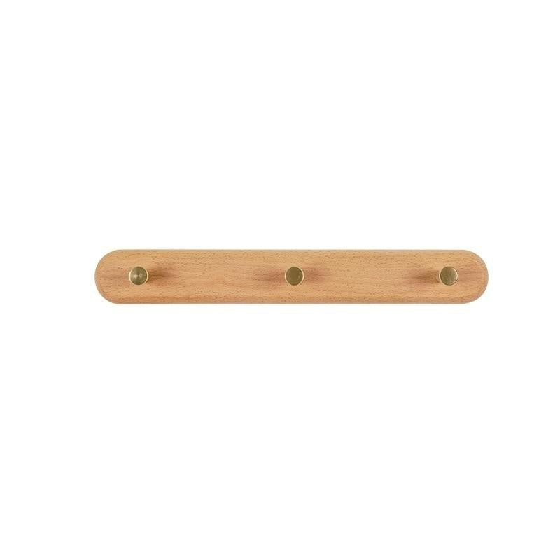 Nordic Natural Wood & Brass Wall Hook Racks