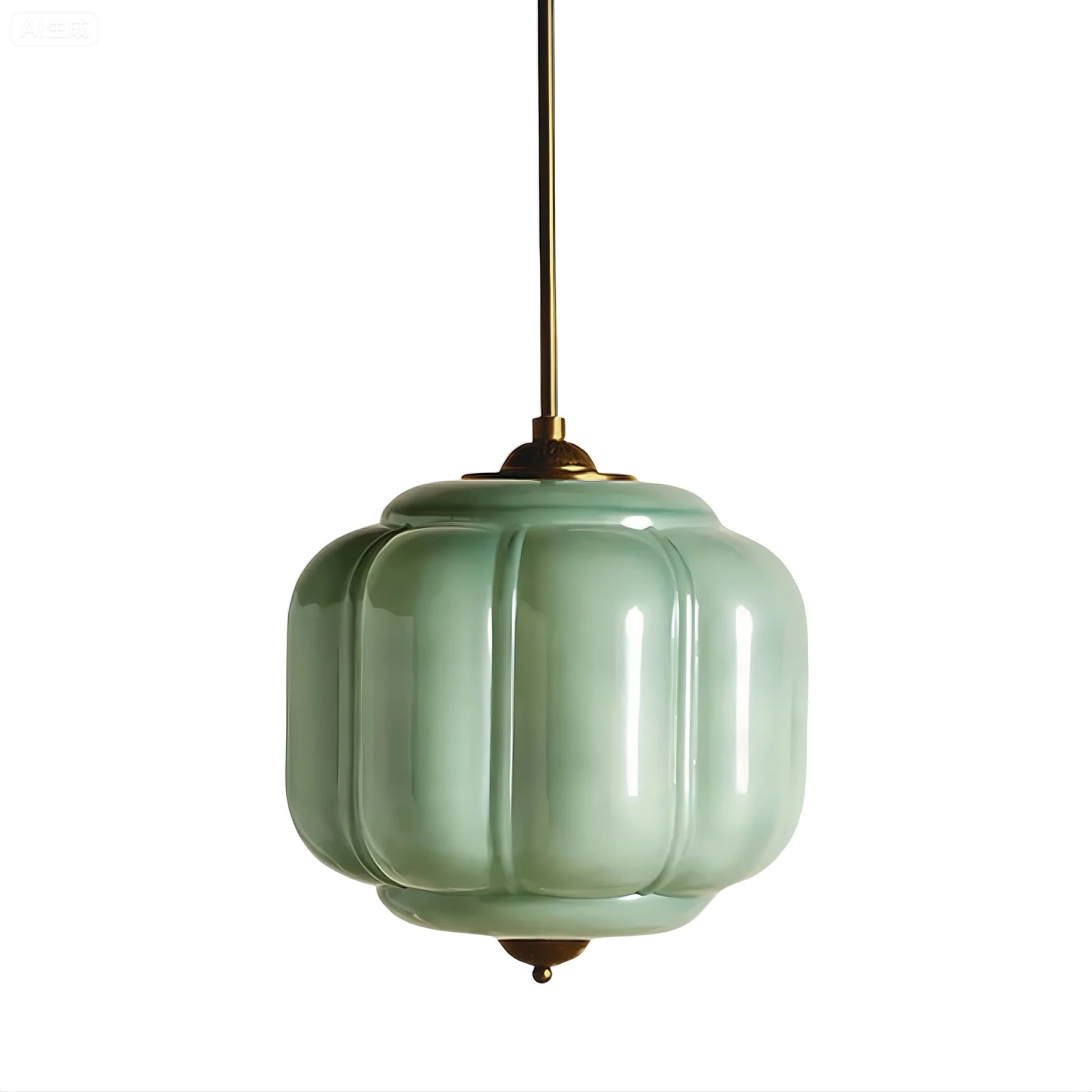Lampada a soffitto in vetro con pendente a zucca in stile vintage
