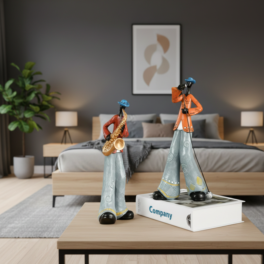 Jazz Musical Band Resin Figurine Elegant Art Sculpture For Music Lovers