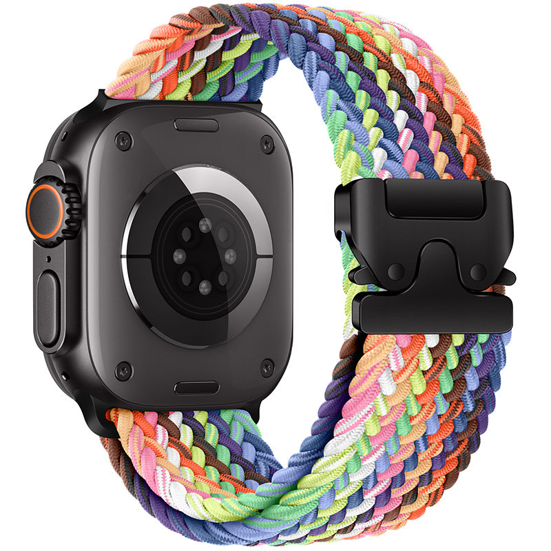 Nylon Braided Watch Band With Parachute Buckle For Apple Watch