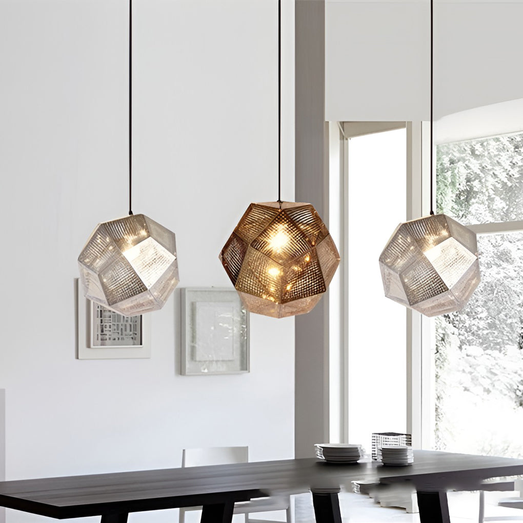LichtDesign geometrikus kerek függeszték tartós fém otthonhoz