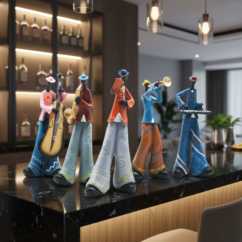 Jazz Musical Band Resin Figurine Elegant Art Sculpture For Music Lovers