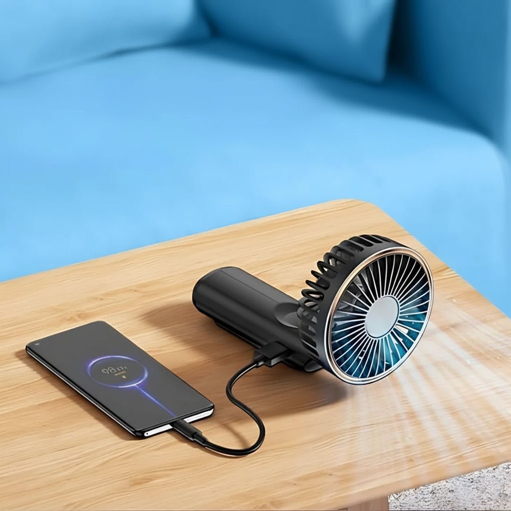 Ventilador portátil de mano BREEZIX para enfriamiento instantáneo en cualquier lugar