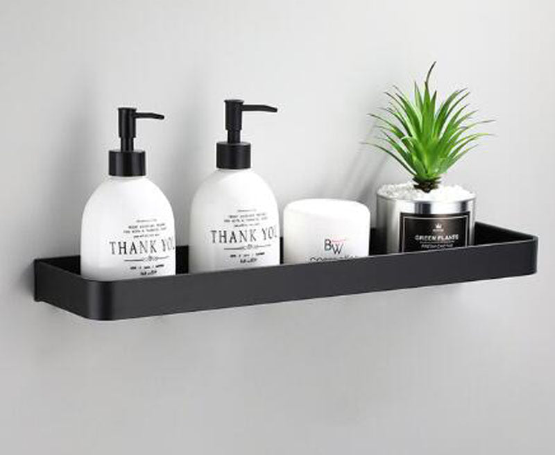 Kellan | Wall-Mounted Black Bathroom Rack in Space Aluminum | Orntli