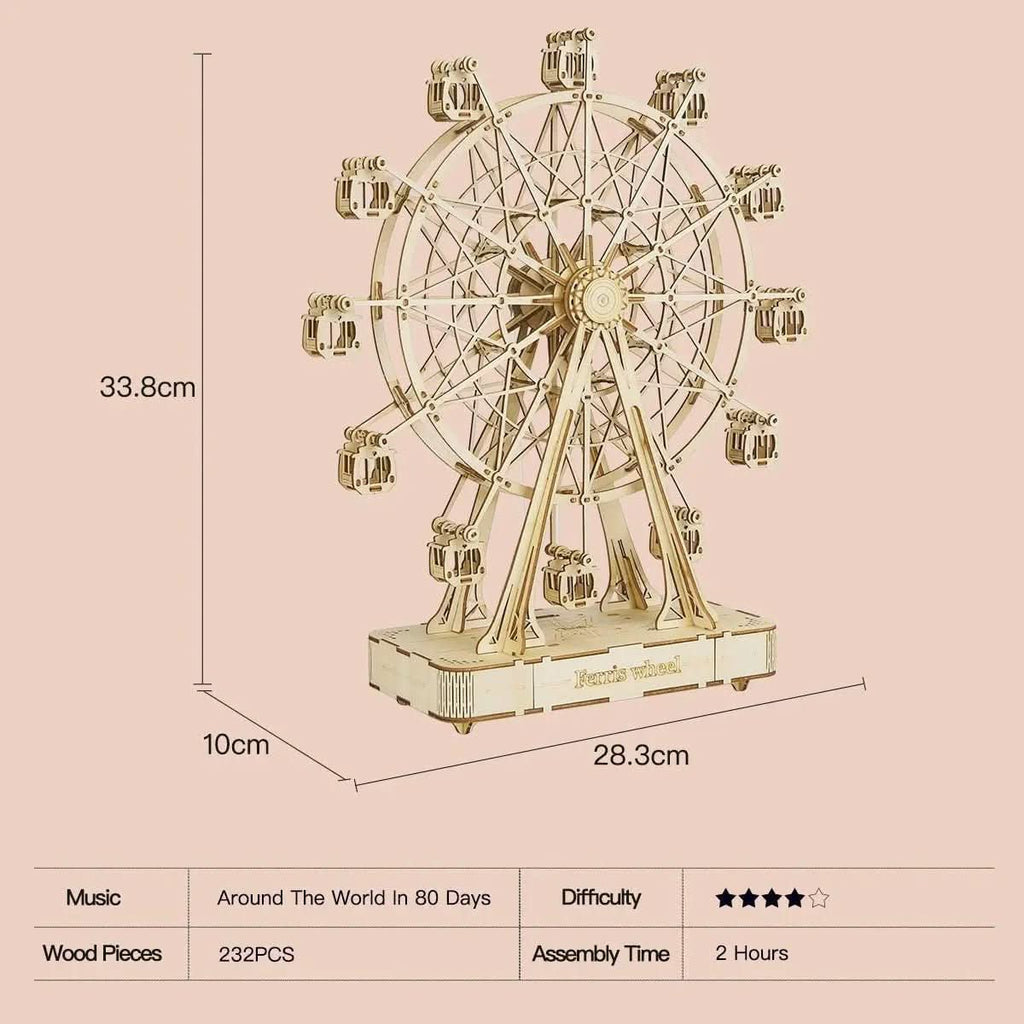 WoodCraft 3D puinen maailmanpyöräpaketti, jonka kokoat itse