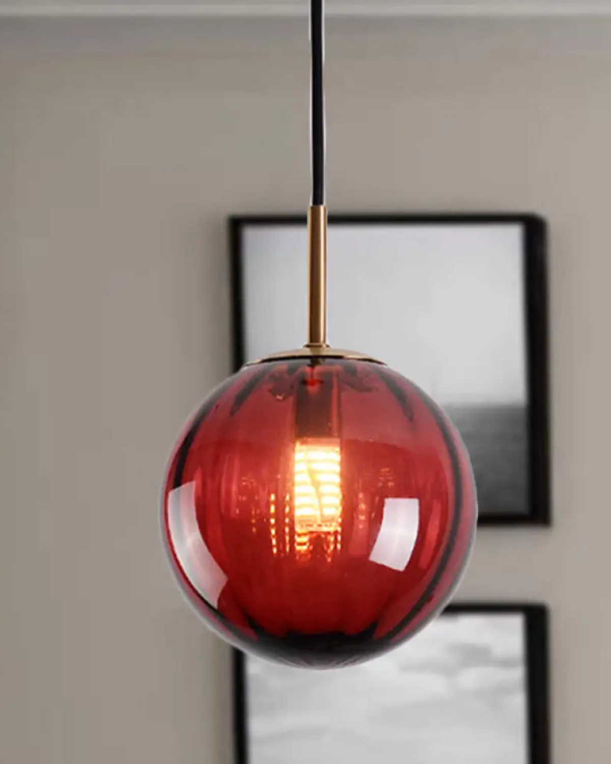 Luminara Bernsteinfarbenes Glas-Deckenpendel | Orntli