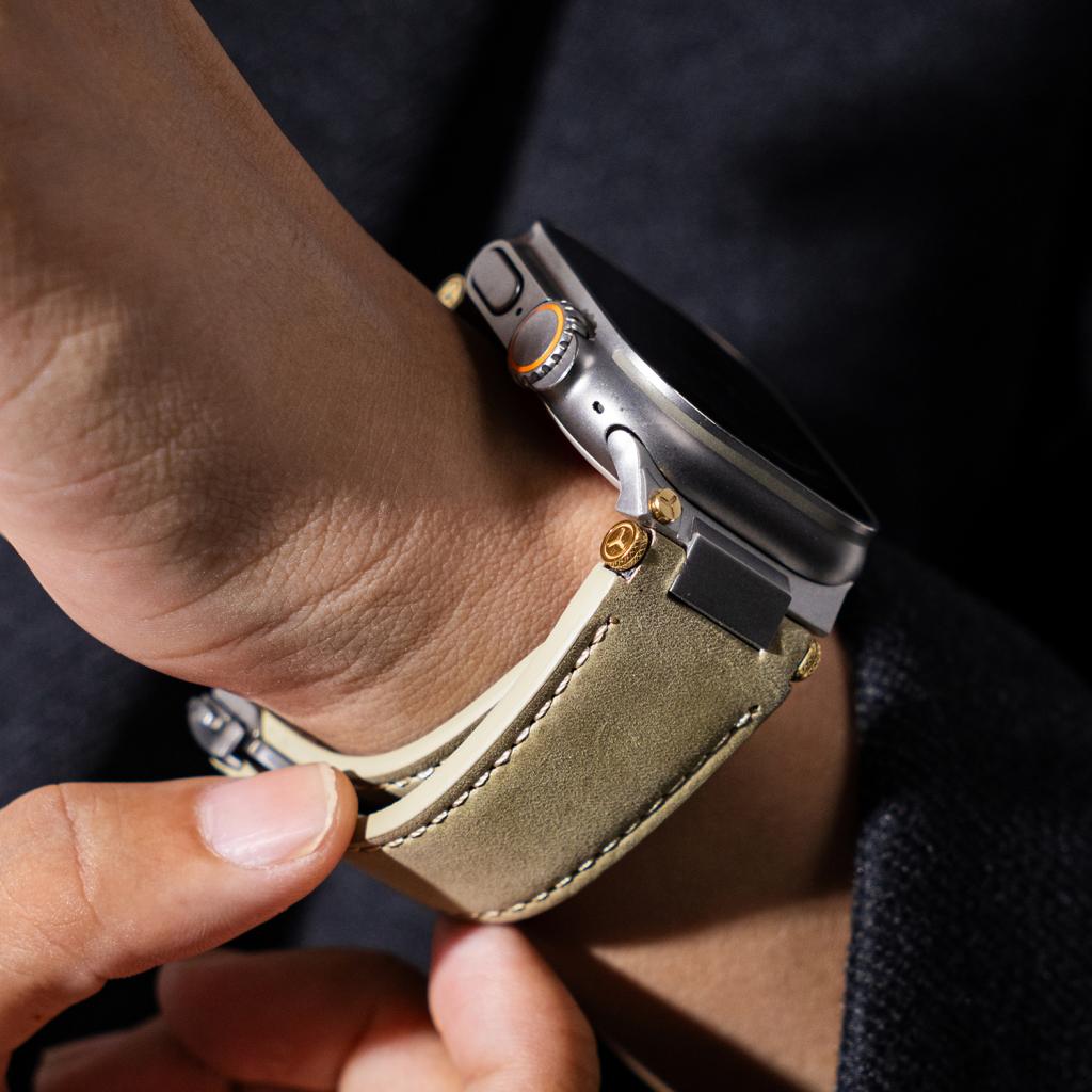 Apple Watch premium læderrem med foldespænde