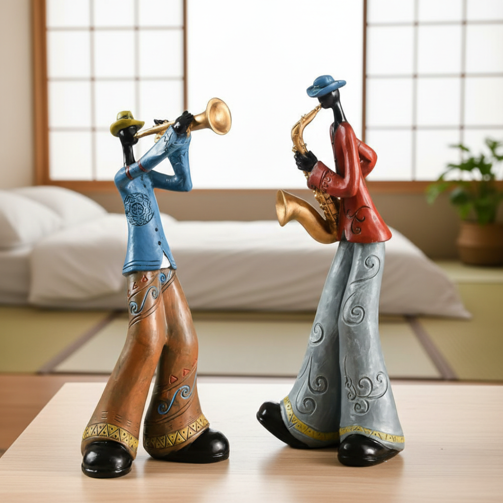 Jazz Musical Band Resin Figurine Elegant Art Sculpture For Music Lovers