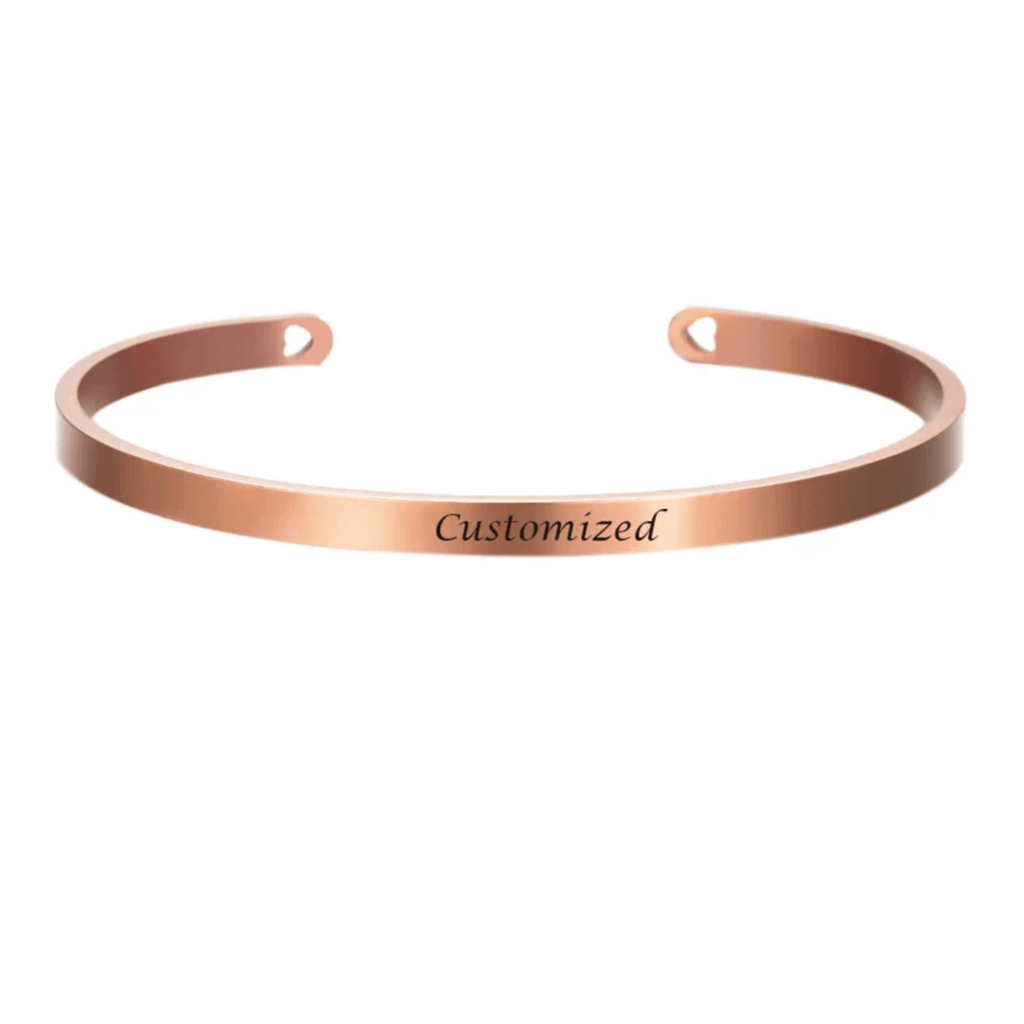 Bracciale in acciaio inossidabile inciso AureaLink stile personalizzato per donna