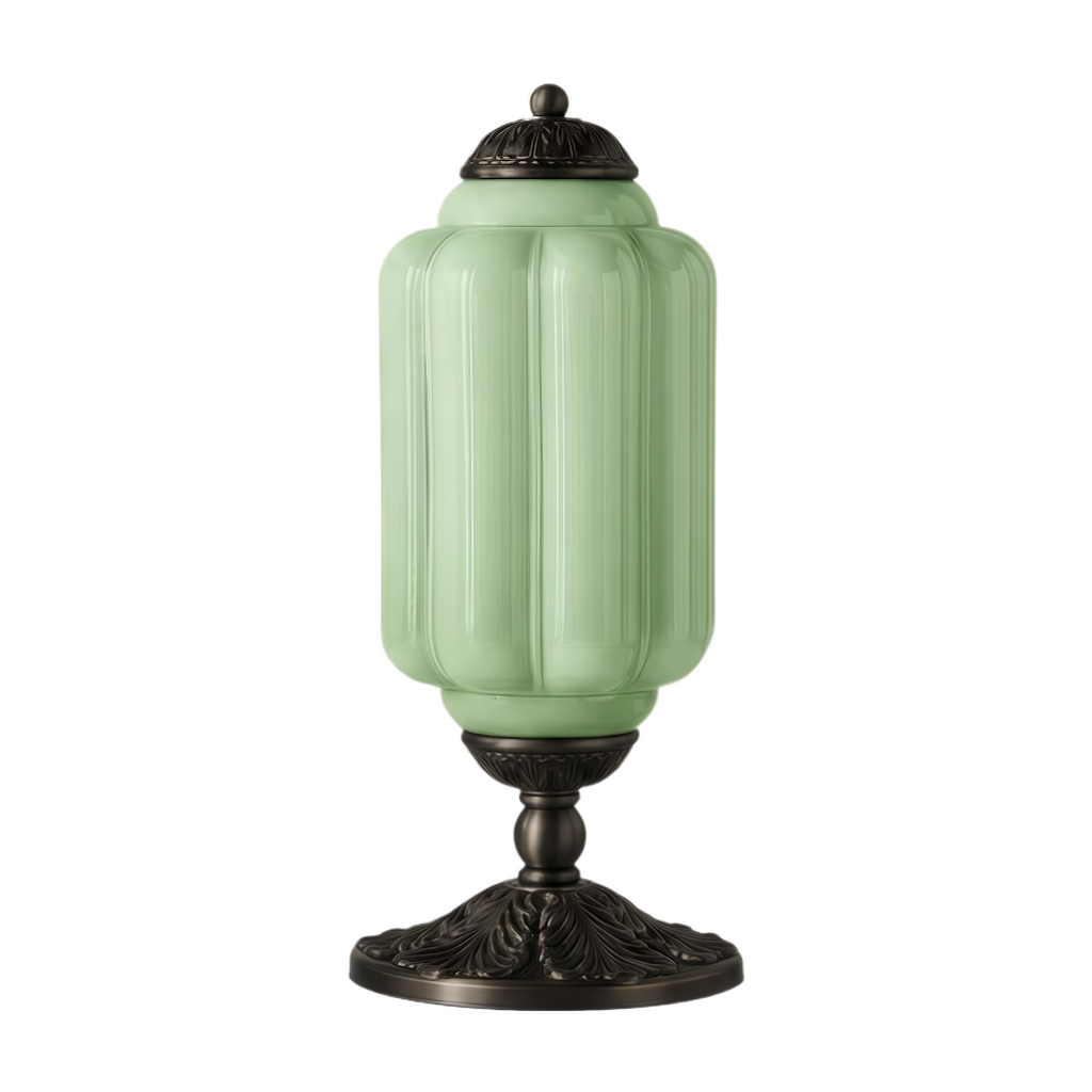 Krémová skleněná lampa s texturovaným povrchem a francouzským retro stylem