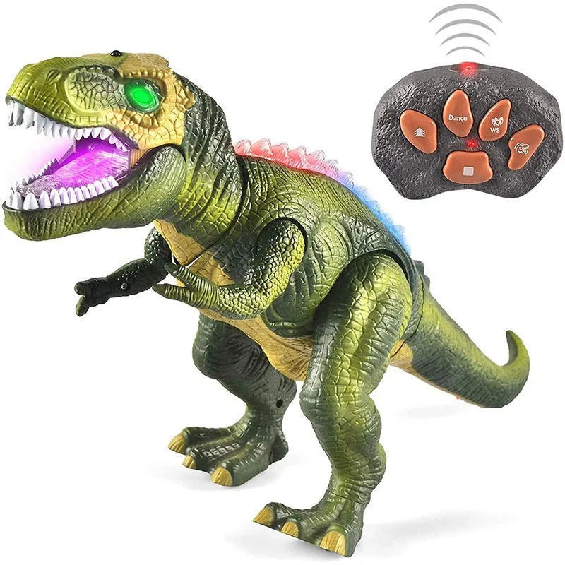 Remote Control T-Rex Dinosaur With LED Lights, Walking and Roaring Realistic Toys