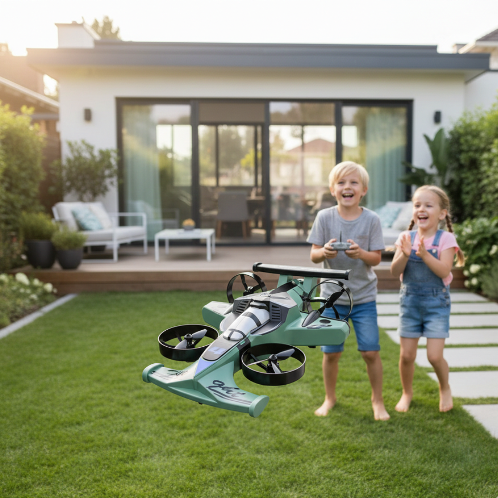 Dual-Function RC Stunt Car And Drone, 360-Degree Rotating Remote Vehicle
