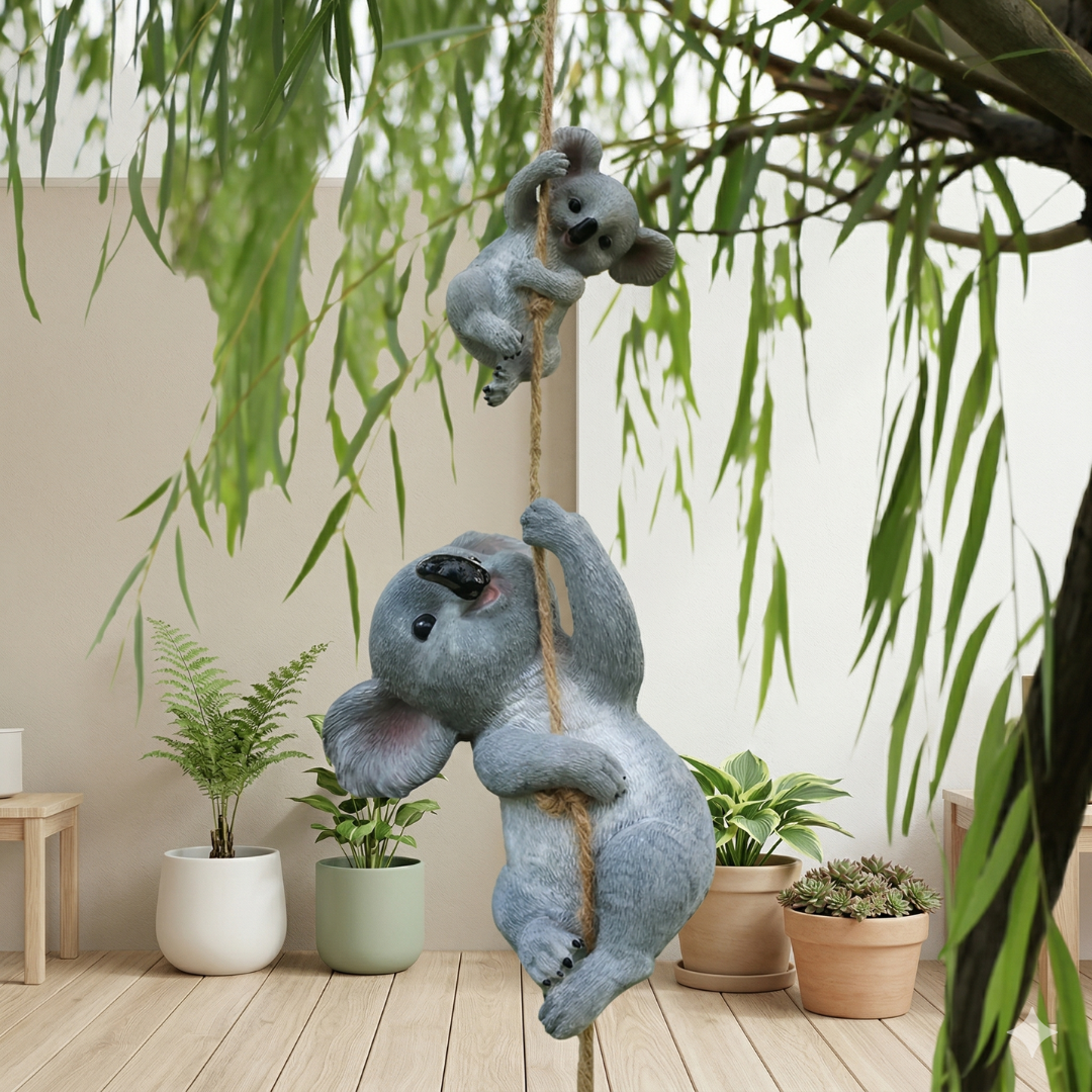 Whimsical Koala Figurine For Outdoor Garden Decor Accent