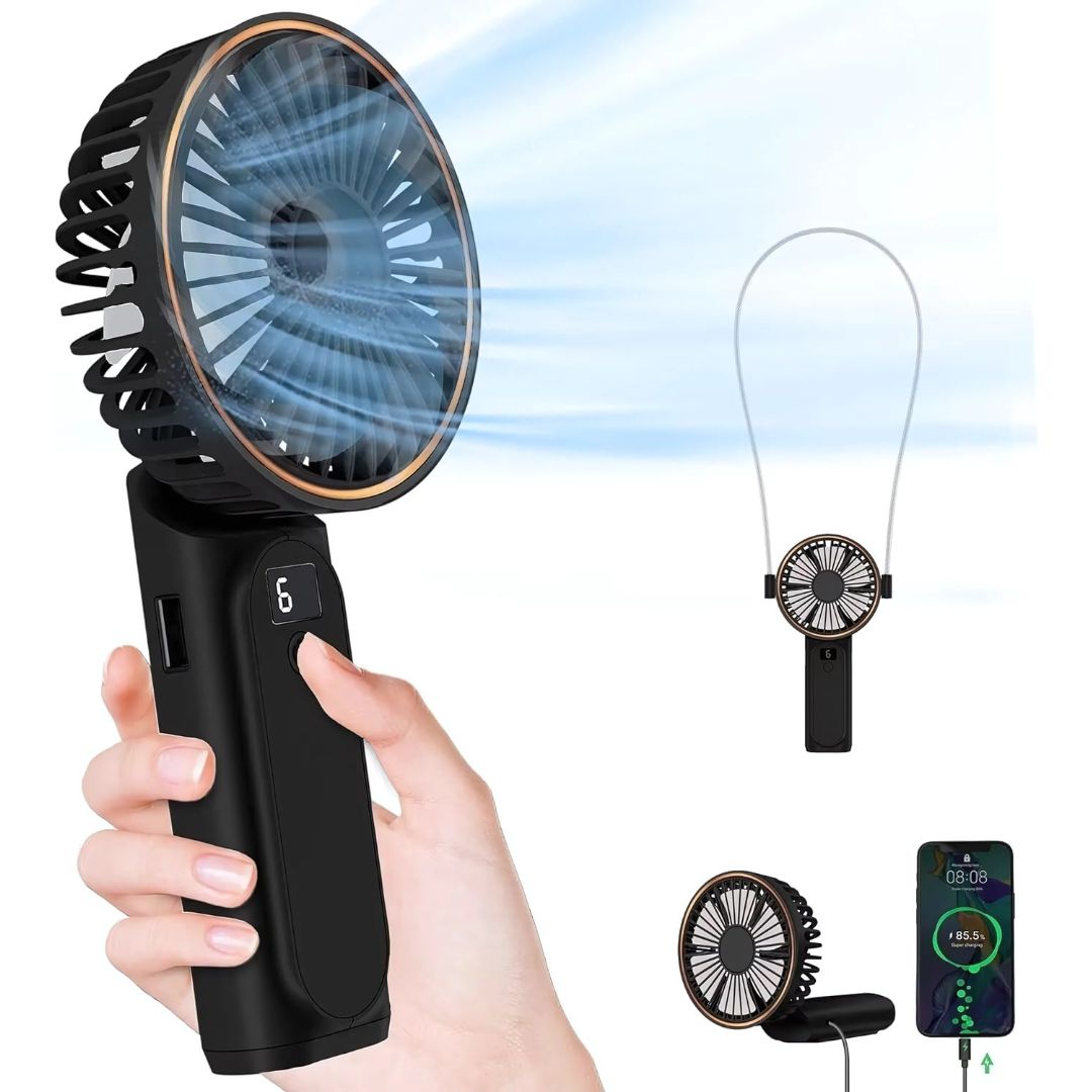 Ventilador portátil de mano BREEZIX para enfriamiento instantáneo en cualquier lugar