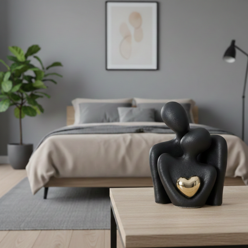 Abstract Lovers Figur: Minimalistische Paar-Skulptur für moderne Dekoration