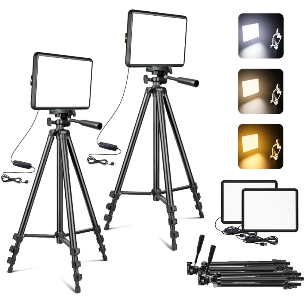 Fotografering og streaming med LED-video-lyssæt