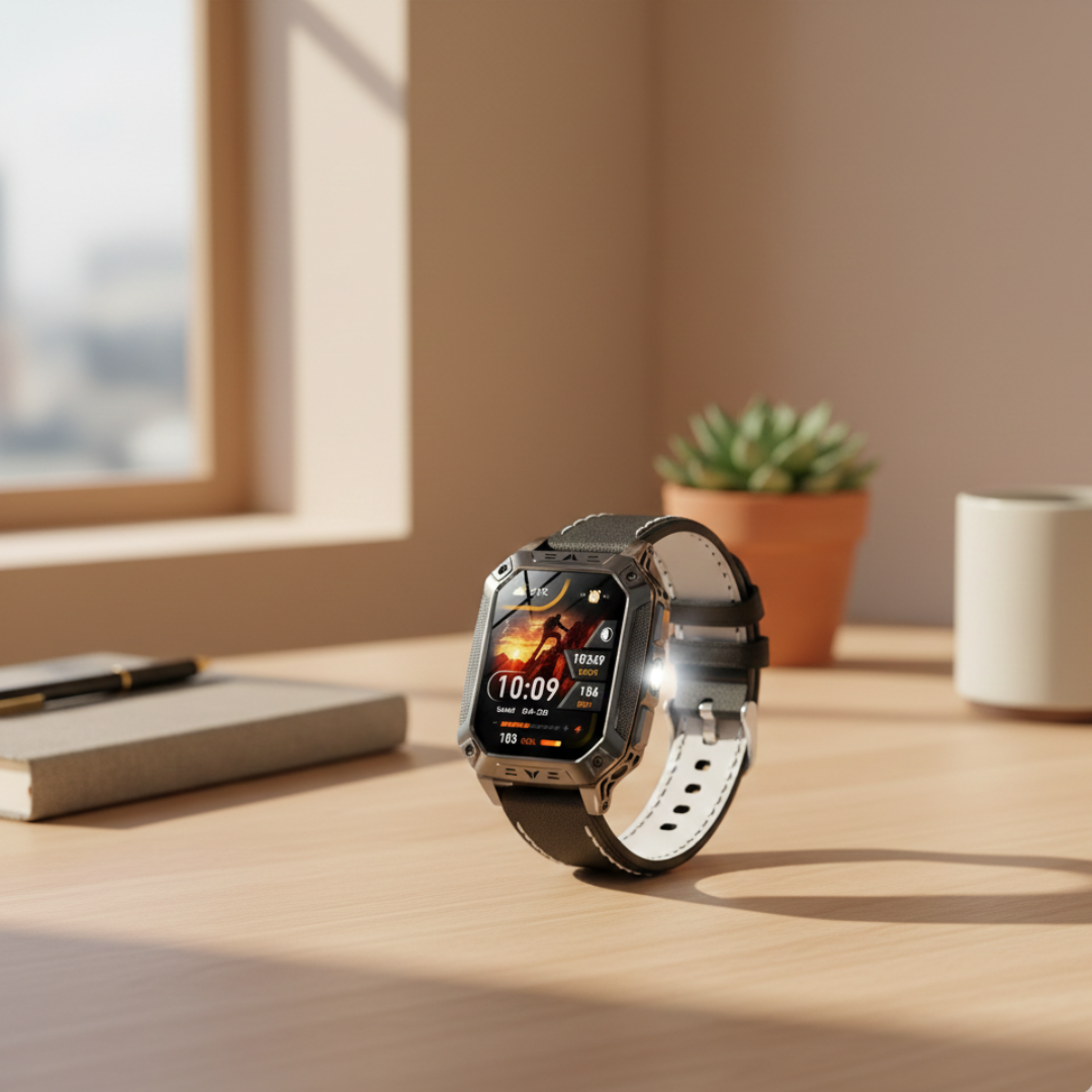 AMOLED-Display Outdoor Fitness Smartwatch Wasserdichter Fitness-Tracker