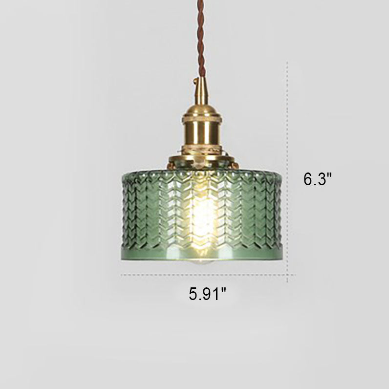 Suspension ronde en verre vintage orientale en laiton