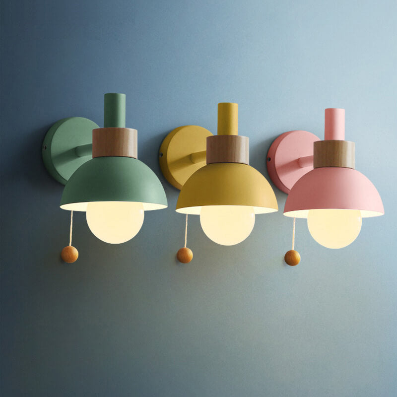Fjordly Macaron Globe Wall Sconce Light With Pastel Glow