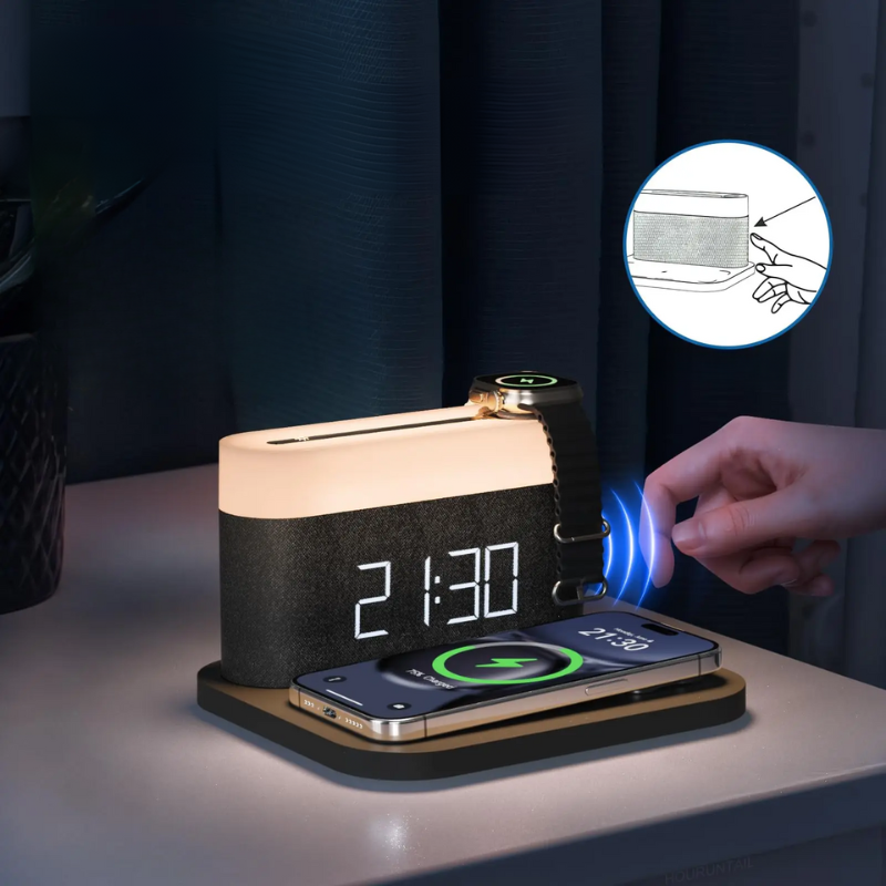 Lunara | 15W kabelloses Ladepad mit Nachtlicht für iPhone und Samsung | Orntli