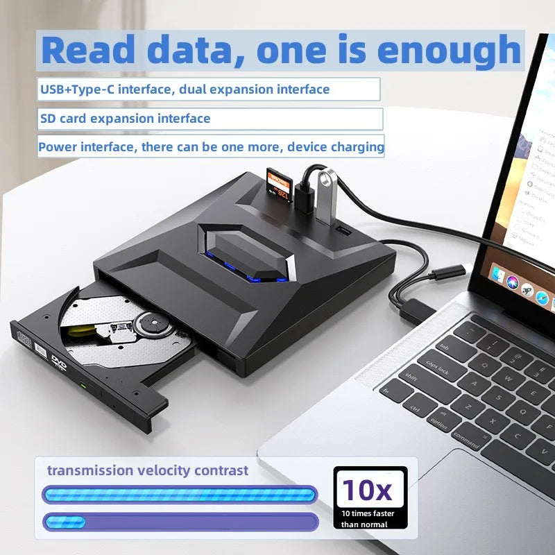 7-in-1 External DVD Drive and Writer With High Speed Data Transfer