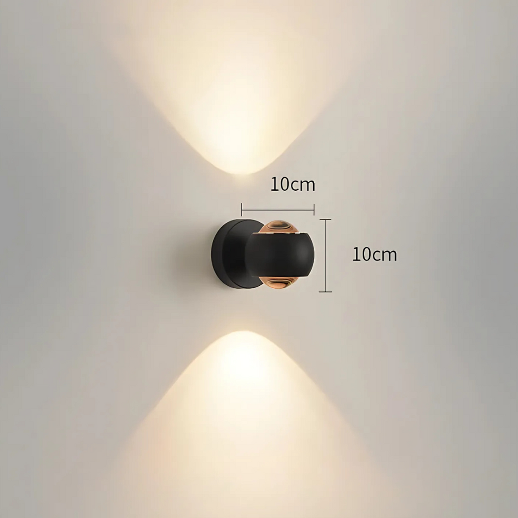 OrionGlow Kettős LED Falikar Fel-le Fény Vasból és Akrilból