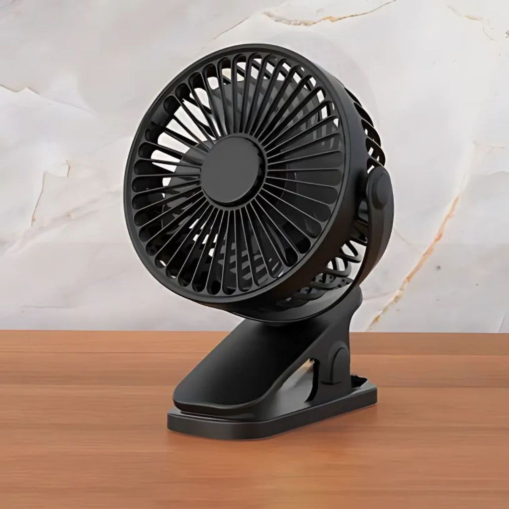 CLIPIXA Clip-Ventilator mit festem Griff für Schreibtisch, Bett oder Regal
