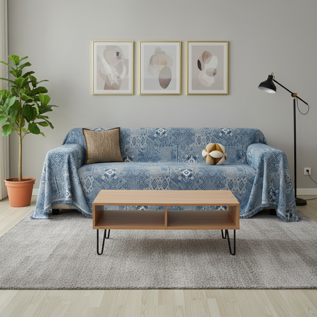 Tribal Geometric Sofa Cover In Soft Pastel Tones For Cozy Home Decor