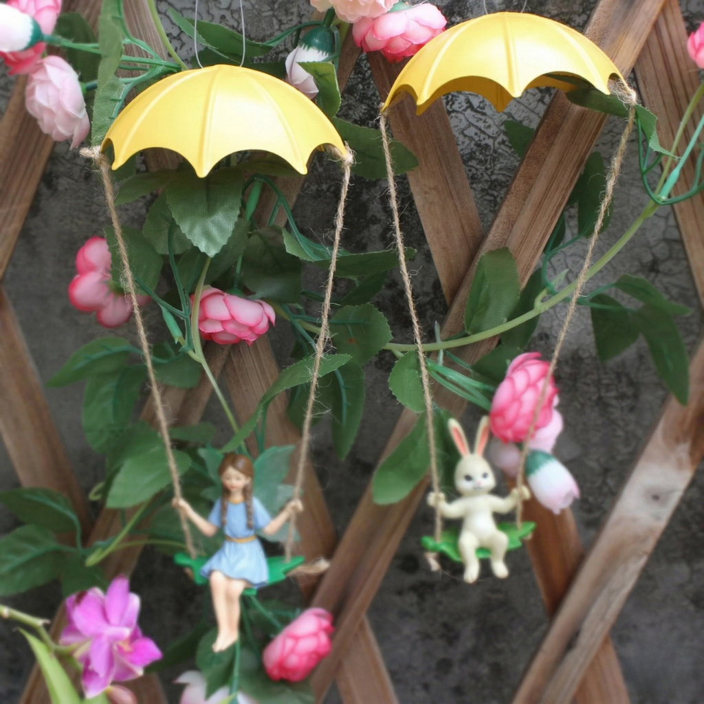 Fairy Garden Parachute Fairy And Rabbit Hanging Ornaments For Easter