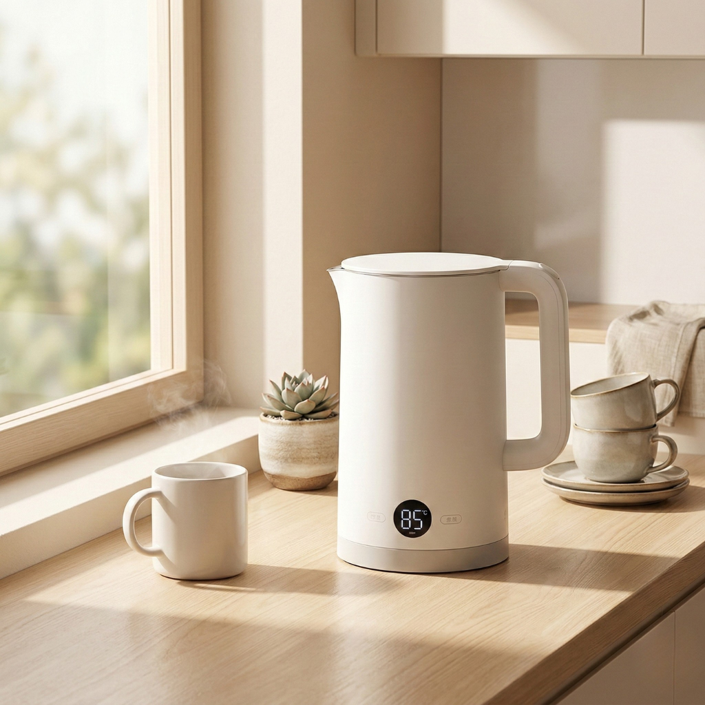 Robuster 1,7-L-Elektro-Wasserkocher im Edelstahl-Design