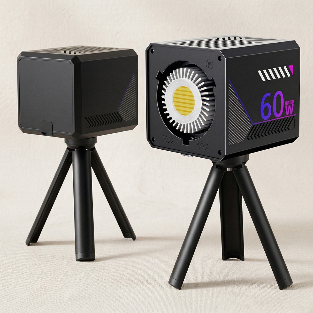 Kompakt RGB-lys til video og streaming på farten