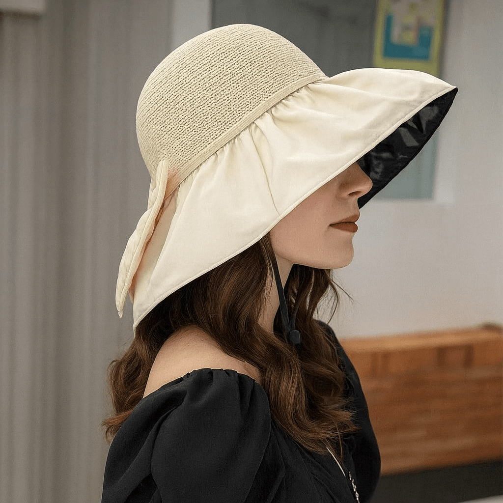 Seabreeze Chic Wide Brim Sun Hat With UV Protection For Beach Lovers